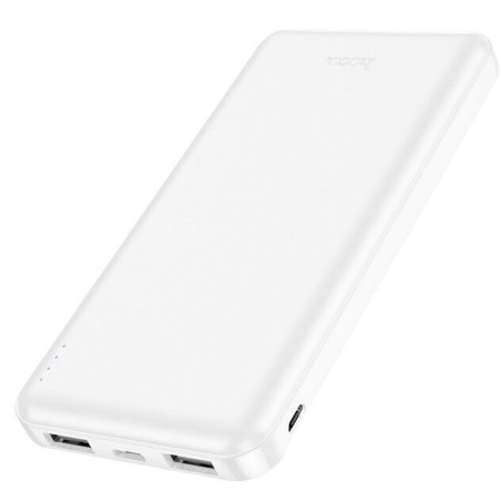 Hoco J100 Power Bank 10000mAh με 2 Θύρες USB-A Λευκό