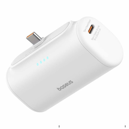 BASEUS Power Bank 5000mAh 20W USB-C + USB-C λευκό