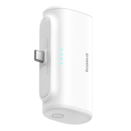 BASEUS Power Bank 5000mAh 20W USB-C + USB-C λευκό