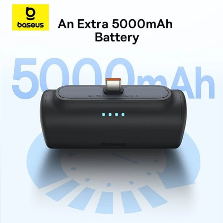 BASEUS Power Bank 5000mAh 20W USB-C + USB-C Μαύρο