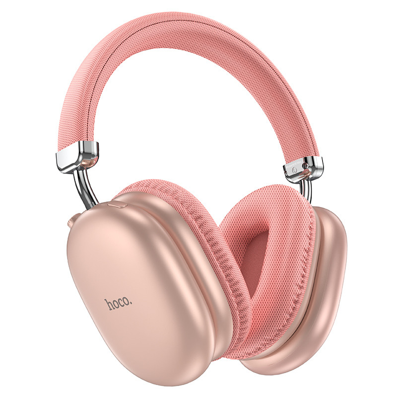 Hoco W35 Max Joy Ασύρματα / Ενσύρματα Over Ear Ακουστικά με 90 ώρες Λειτουργίας Ροζ