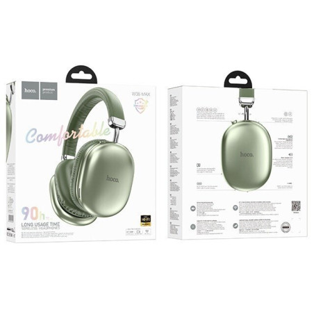 Hoco W35 MAX Ασύρματα / Ενσύρματα Over Ear Ακουστικά με 40 ώρες Λειτουργίας Πράσινα