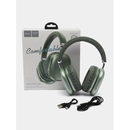 Hoco W35 MAX Ασύρματα / Ενσύρματα Over Ear Ακουστικά με 40 ώρες Λειτουργίας Πράσινα