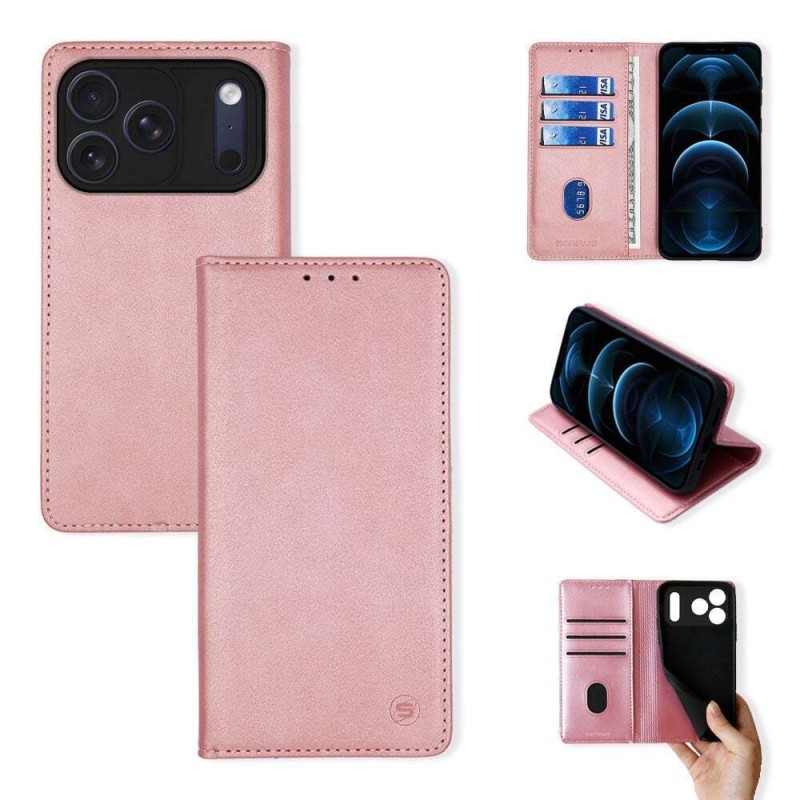Θήκη Πορτοφόλι Vintage Magnet Wallet Sonique Apple Iphone 17 Pro MaxΡοζ Χρυσό