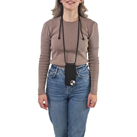 Θήκη Σιλικόνης Κορδόνι Carryhang Sonique Apple Iphone 16 Μαύρο