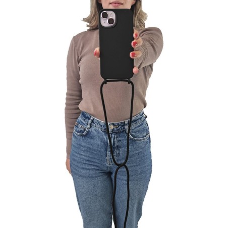 Θήκη Σιλικόνης Κορδόνι Carryhang Sonique Apple Iphone 16 Μαύρο