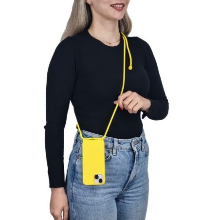 Θήκη Σιλικόνης Κορδόνι Carryhang Sonique Apple Iphone 16 Κίτρινο