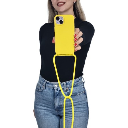 Θήκη Σιλικόνης Κορδόνι Carryhang Sonique Apple Iphone 16 Κίτρινο