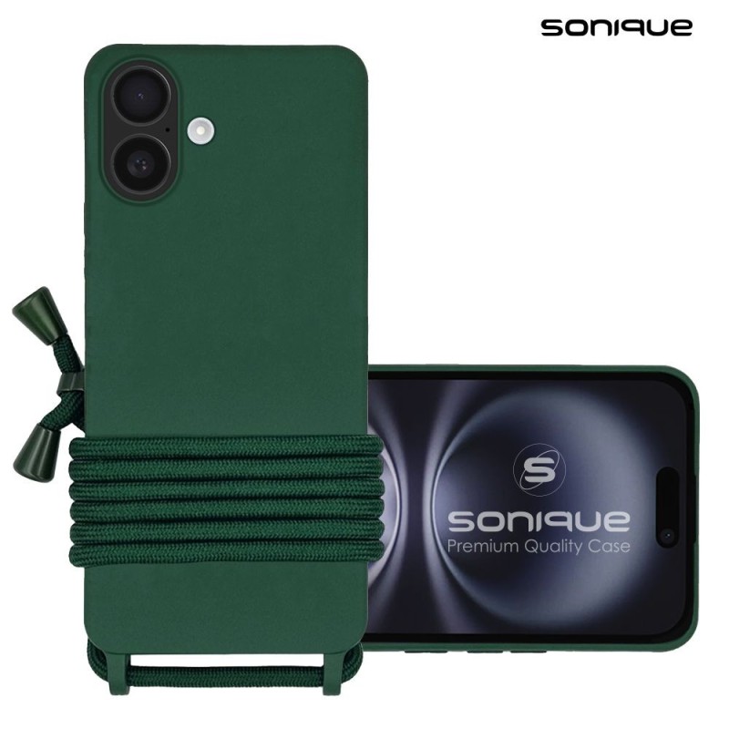 Θήκη Σιλικόνης Κορδόνι Carryhang Sonique Apple Iphone 16 Πράσινο