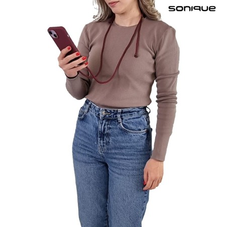 Θήκη Σιλικόνης Κορδόνι Carryhang Sonique Apple Iphone 16 Κόκκινο