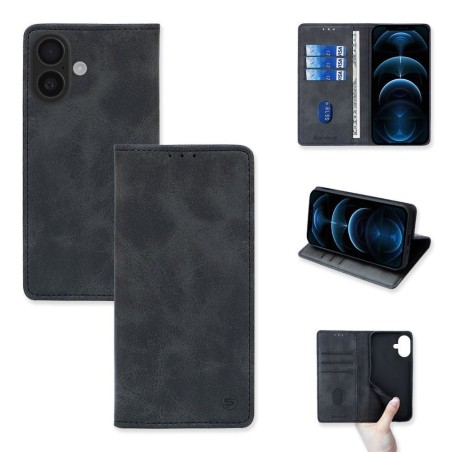 Θήκη Πορτοφόλι Vintage Magnet Wallet Sonique Apple iPhone 16 Μαύρο