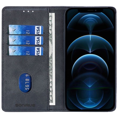 Θήκη Πορτοφόλι Vintage Magnet Wallet Sonique Apple iPhone 16 Μαύρο