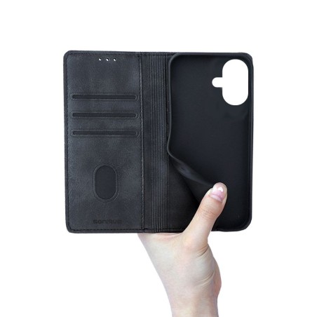 Θήκη Πορτοφόλι Vintage Magnet Wallet Sonique Apple iPhone 16 Μαύρο