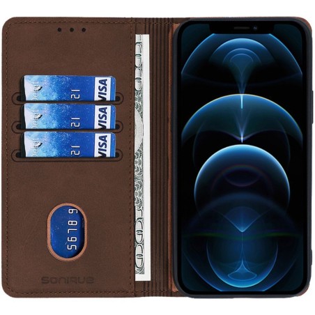 Θήκη Πορτοφόλι Vintage Magnet Wallet Sonique Apple iPhone 16 Καφέ
