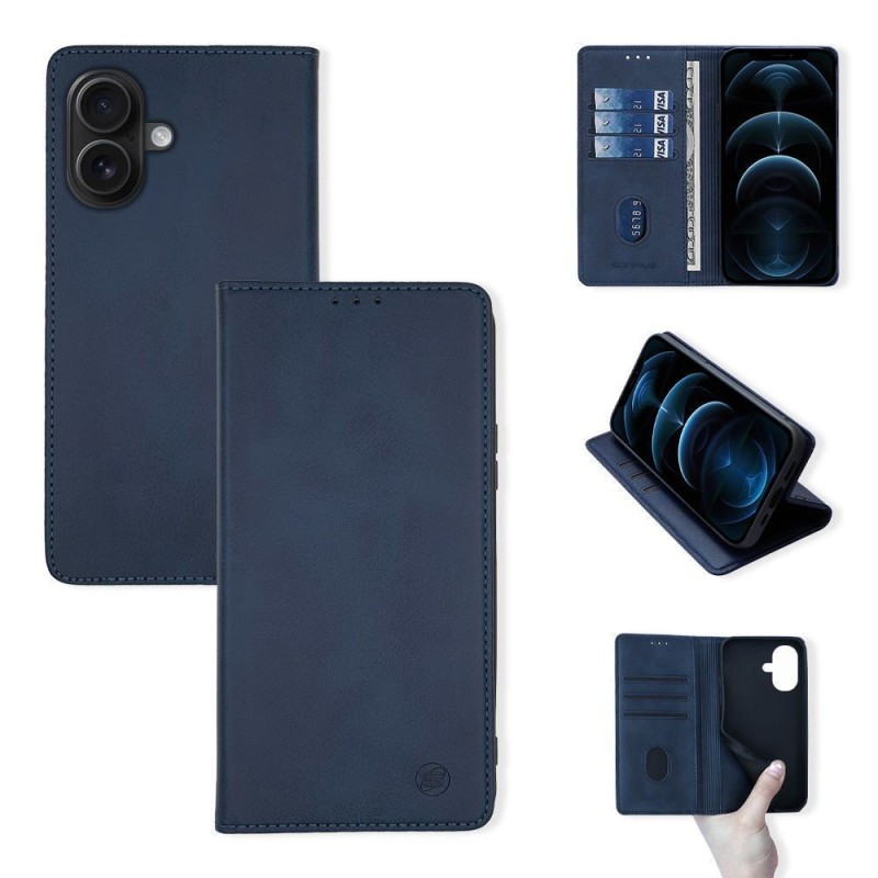 Θήκη Πορτοφόλι Vintage Magnet Wallet Sonique Apple iPhone 16 Μπλε Σκούρο