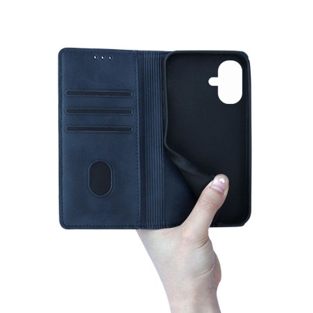 Θήκη Πορτοφόλι Vintage Magnet Wallet Sonique Apple iPhone 16 Μπλε Σκούρο