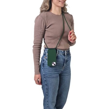 Θήκη Σιλικόνης Κορδόνι Carryhang Sonique Apple Iphone 17 Πράσινο Σκούρο