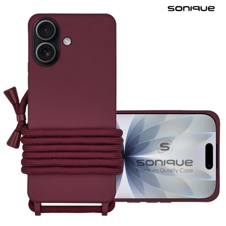 Θήκη Σιλικόνης Κορδόνι Carryhang Sonique Apple Iphone 17 Μπορντώ