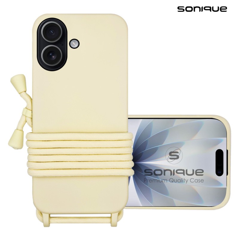 Θήκη Σιλικόνης Κορδόνι Carryhang Sonique Apple Iphone 17 Μπεζ