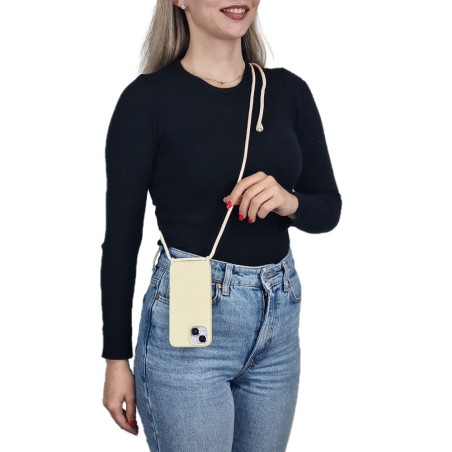 Θήκη Σιλικόνης Κορδόνι Carryhang Sonique Apple Iphone 17 Μπεζ