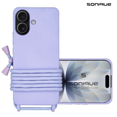 Θήκη Σιλικόνης Κορδόνι Carryhang Sonique Apple Iphone 17 Λιλά