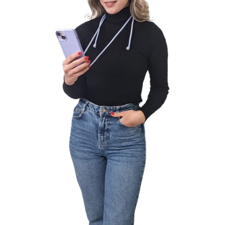 Θήκη Σιλικόνης Κορδόνι Carryhang Sonique Apple Iphone 17 Λιλά