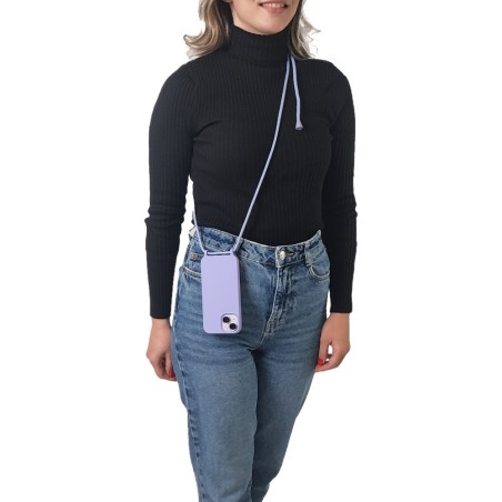 Θήκη Σιλικόνης Κορδόνι Carryhang Sonique Apple Iphone 17 Λιλά