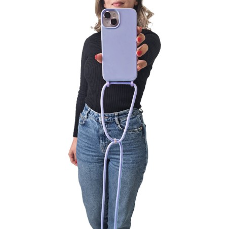 Θήκη Σιλικόνης Κορδόνι Carryhang Sonique Apple Iphone 17 Λιλά