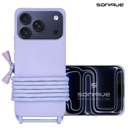 Θήκη Σιλικόνης Κορδόνι Carryhang Sonique Apple Iphone 17 Pro Λιλά