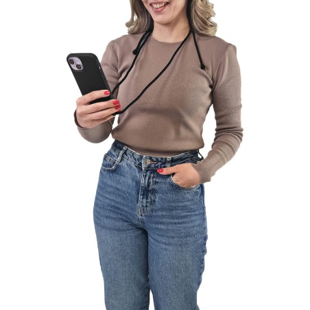 Θήκη Σιλικόνης Κορδόνι Carryhang Sonique Apple Iphone 17 Pro Μαύρο