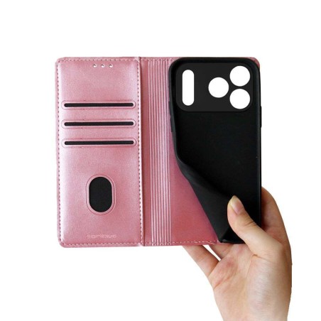 Θήκη Πορτοφόλι Vintage Magnet Wallet Sonique Apple Iphone 17 Pro Ροζ Χρυσό