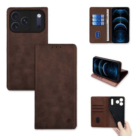 Θήκη Πορτοφόλι Vintage Magnet Wallet Sonique Apple Iphone 17 Pro Καφέ