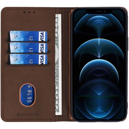 Θήκη Πορτοφόλι Vintage Magnet Wallet Sonique Apple Iphone 17 Pro Καφέ