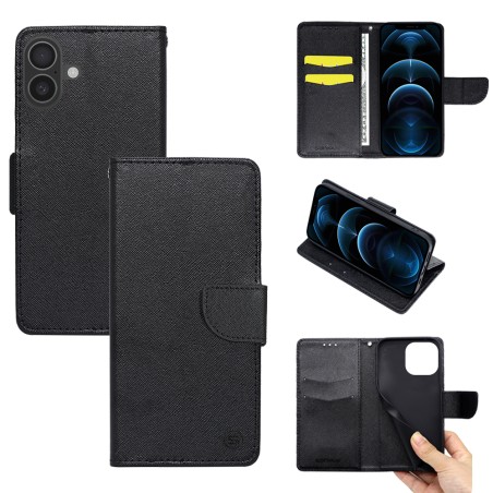 Θήκη Πορτοφόλι Sonique Trend Wallet Apple Iphone 16 Μαύρο
