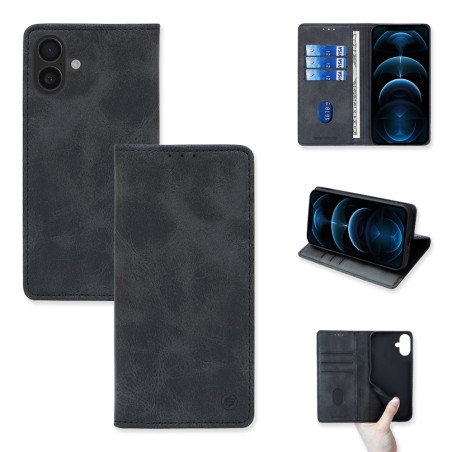 Θήκη Πορτοφόλι Vintage Magnet Wallet Sonique Apple Iphone 16 Plus Μαύρο