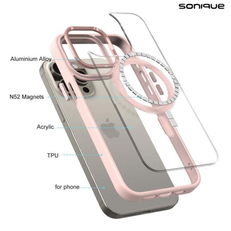 Θήκη Magnetic Magmetal Sonique Apple Iphone 16 Plus Ροζ