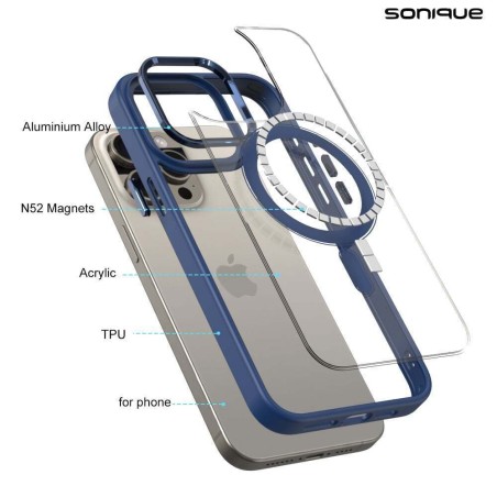Θήκη Magnetic Magmetal Sonique Apple Iphone 16 Plus Μπλέ