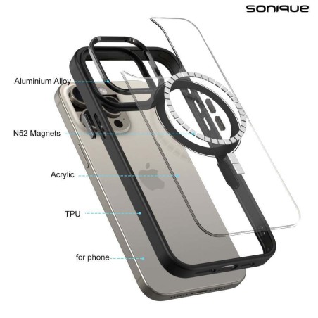 Θήκη Magnetic Magmetal Sonique Apple Iphone 16 Plus Μαύρο