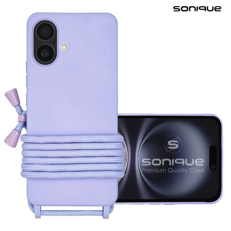 Θήκη Σιλικόνης Κορδόνι Carryhang Sonique Apple Iphone 16 Plus Λιλά