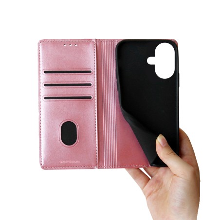 Θήκη Πορτοφόλι Vintage Magnet Wallet Sonique Apple Iphone 16 Plus Ροζ Χρυσό