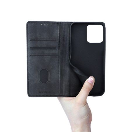 Θήκη Πορτοφόλι Vintage Magnet Wallet Sonique Apple Iphone 16 Pro Μαύρο