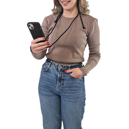 Θήκη Σιλικόνης Κορδόνι Carryhang Sonique Apple Iphone 16 Pro Max Μαύρο