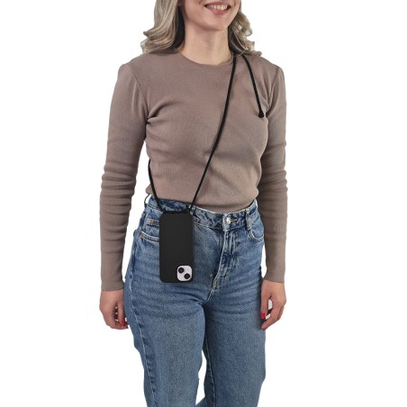 Θήκη Σιλικόνης Κορδόνι Carryhang Sonique Apple Iphone 16 Pro Max Μαύρο