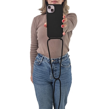 Θήκη Σιλικόνης Κορδόνι Carryhang Sonique Apple Iphone 16 Pro Max Μαύρο