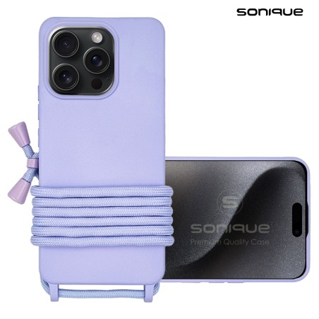 Θήκη Σιλικόνης Κορδόνι Carryhang Sonique Apple Iphone 16 Pro Max Λιλά