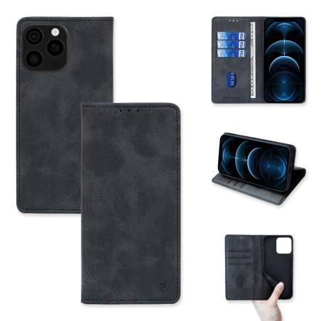 Θήκη Πορτοφόλι Vintage Magnet Wallet Sonique Apple Iphone 16 Pro Max Μαύρο