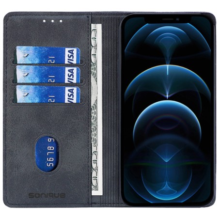 Θήκη Πορτοφόλι Vintage Magnet Wallet Sonique Apple Iphone 16 Pro Max Μαύρο