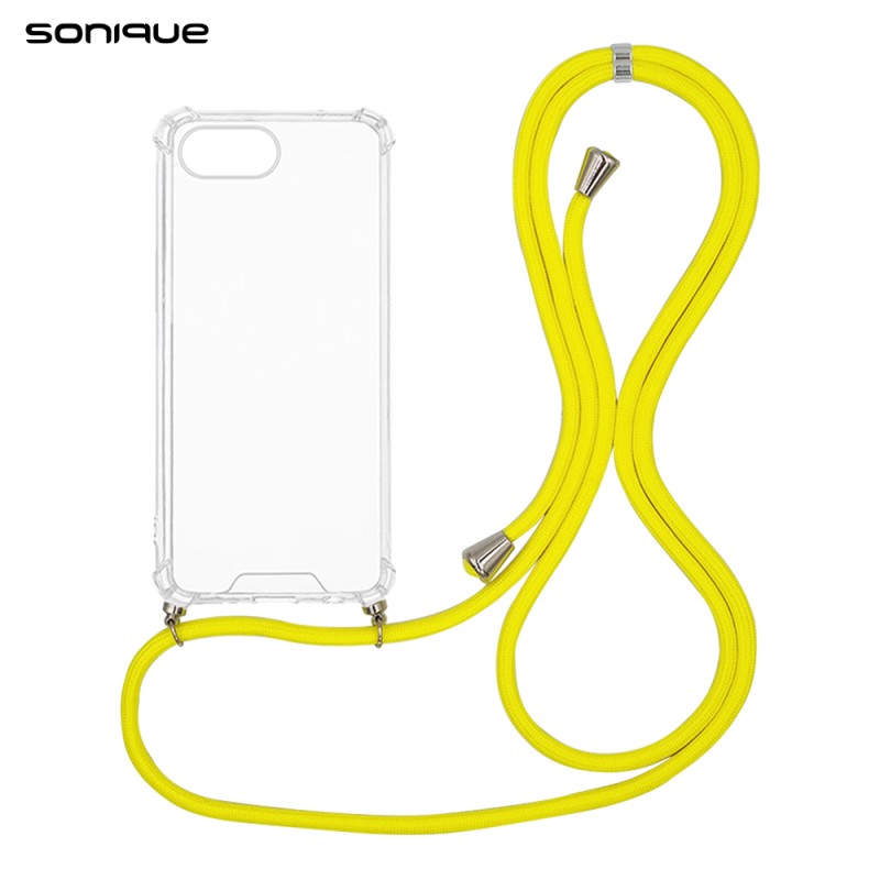 Θήκη Σιλικόνης Κορδόνι Sonique Armor Clear Apple Iphone 16e Κίτρινο