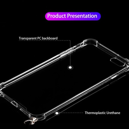Θήκη Σιλικόνης Κορδόνι Sonique Armor Clear Apple Iphone 16e Κίτρινο