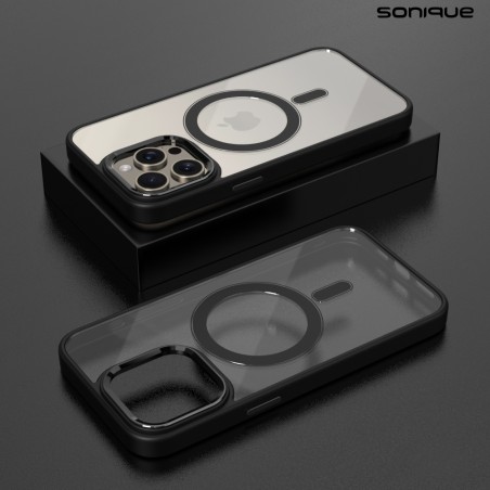 Sonique Magnetic Back Cover Σιλικόνης Μαύρο (iPhone 15)